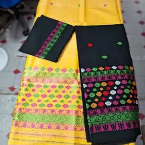 Assamese Nooni Cotton Mekhela sador yellow